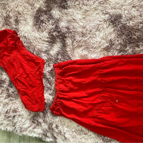 Red skirt and off shoulder top - Picture 5 of 6